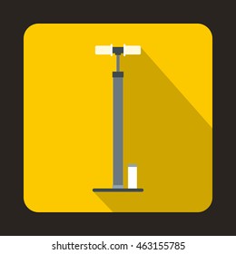 Bicycle pump icon in flat style with long shadow. Device symbol