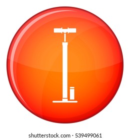Bicycle pump icon in red circle isolated on white background vector illustration