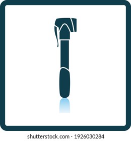 Icono de la bomba de bicicleta. Diseño de reflexión de sombra cuadrada. Ilustración vectorial.