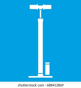 Bicycle pump icon white isolated on blue background vector illustration