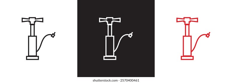 Bicycle pump set icon design. isolated on white and black background. vector illustration. EPS 10
