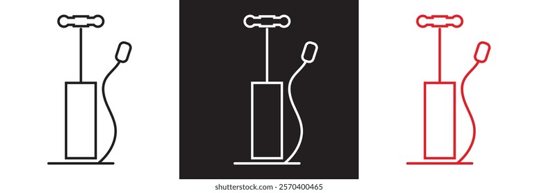 Bicycle pump set icon design. isolated on white and black background. vector illustration. EPS 10