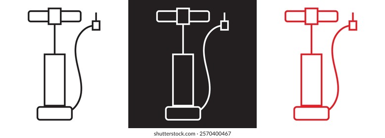 Bicycle pump set icon design. isolated on white and black background. vector illustration. EPS 10