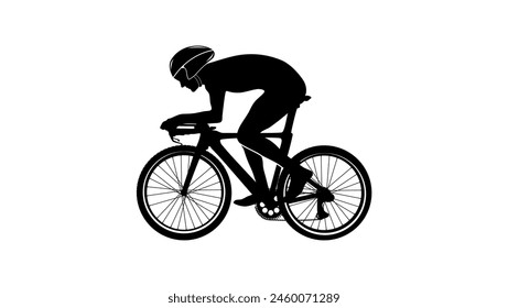 bicycle race, black isolated silhouette