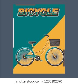 Bicycle Race Contest Poster Flyer Template. Vector Illustration  - Vector