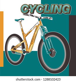 Bicycle Race Contest Poster Flyer Template. Vector Illustration  - Vector