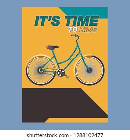 Bicycle Race Contest Poster Flyer Template. Vector Illustration  - Vector