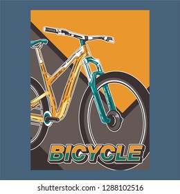 Bicycle Race Contest Poster Flyer Template. Vector Illustration  - Vector