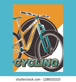 Bicycle Race Contest Poster Flyer Template. Vector Illustration  - Vector