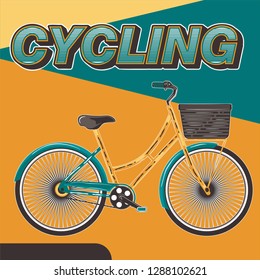 Bicycle Race Contest Poster Flyer Template. Vector Illustration  - Vector