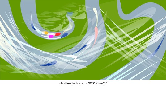 Bicycle race leg abstract color drawing with fills