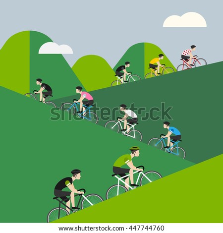 Bicycle race up to the mountain.
