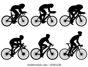 bicycle race silhouette - vector