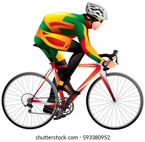 Fahrrad Racer 4 realistische Vektorgrafik, Radrennen Derby Sport Serie
