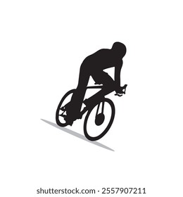 bicycle racing and cycling sports silhouette on white background