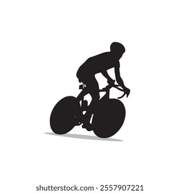 bicycle racing and cycling sports silhouette on white background