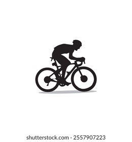 bicycle racing and cycling sports silhouette on white background