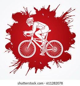 Bicycle racing designed on splatter blood background graphic vector