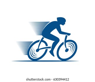 Bicycle racing vector icon.