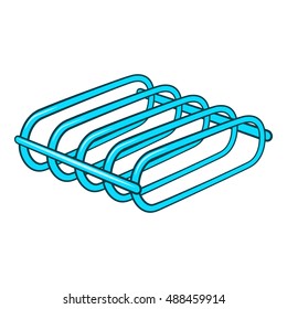 Bicycle rack icon in cartoon style isolated on white background vector illustration