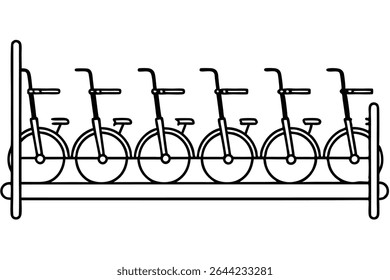 bicycle rack line art elegant design for bike wall storage.eps