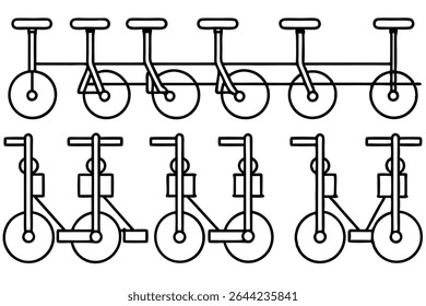 bicycle rack line art sketch for indoor bike storage.eps