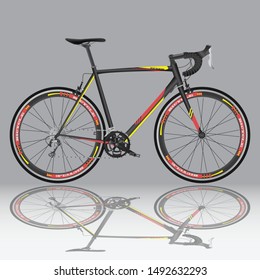 Bicycle. A realistic poster. Sport
