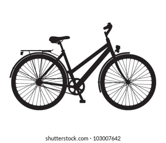 Bicycle realistic silhouette, vector illustration