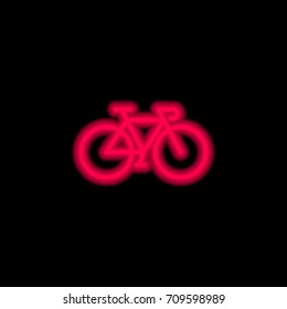 Bicycle red glowing neon ui ux icon. Glowing sign logo vector