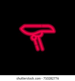 Bicycle red glowing neon ui ux icon. Glowing sign logo vector
