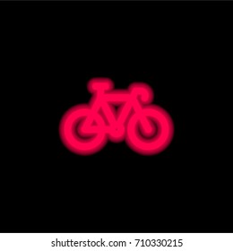 Bicycle red glowing neon ui ux icon. Glowing sign logo vector