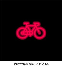 Bicycle red glowing neon ui ux icon. Glowing sign logo vector