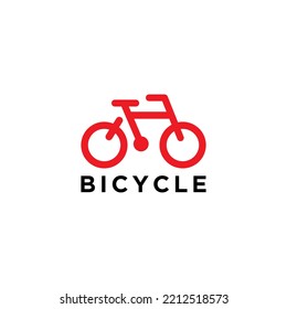 BICYCLE  Red Line Logo Simple