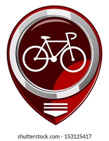 Bicycle red map pointer