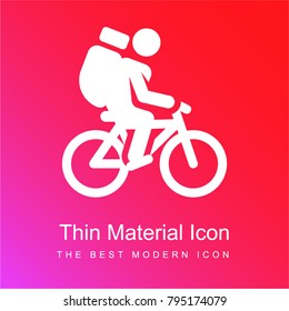 Bicycle red and pink gradient material white icon minimal design
