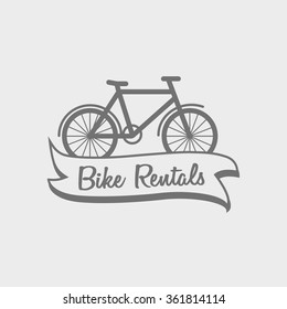 Bicycle rent vector badge, icon. Bike Rentals logo