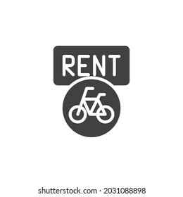 Bicycle rent vector icon. filled flat sign for mobile concept and web design. Rental bike glyph icon. Symbol, logo illustration. Vector graphics