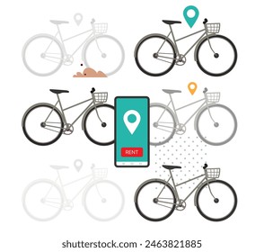 Servicios de alquiler de bicicletas - Solución de Tecnología - Desafíos - Ilustración de stock como archivo EPS 10