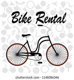 Bicycle rental. vector illustration