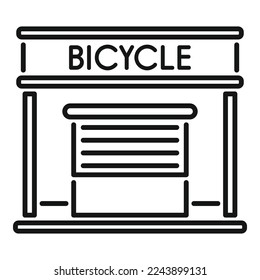 Bicycle repair garage icon outline vector. Bike fix. Service shop