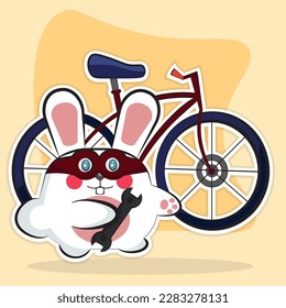 Reparación de bicicletas, reparación de bicicletas, imagen vectorial, logotipo, icono, clipart