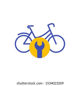 bicycle repair service logo, vector