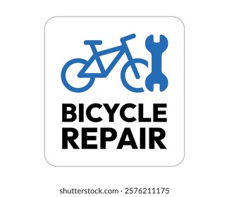 Bicycle Repair Sign - High-Quality Vector Art Indicating Bike Repair Services in Urban and Public Spaces