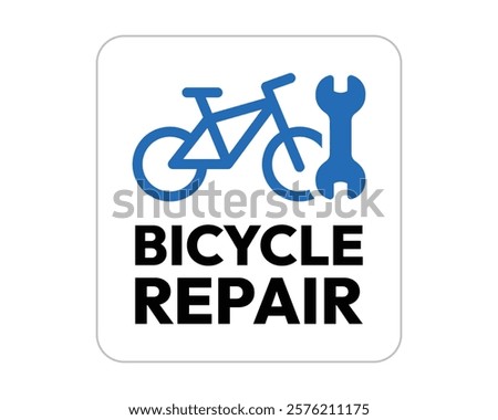 Bicycle Repair Sign - High-Quality Vector Art Indicating Bike Repair Services in Urban and Public Spaces