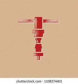 Bicycle repair tool icon in halftone style. Grunge background vector illustration.