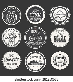 Bicycle retro badges and labels collection