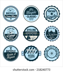 Bicycle retro blue badge collection