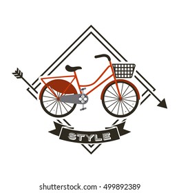 bicycle retro hipster style vector illustration design
