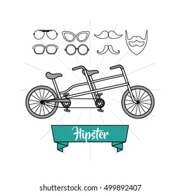 bicycle retro hipster style vector illustration design