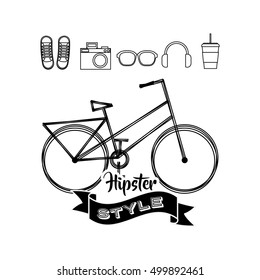 bicycle retro hipster style vector illustration design